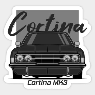 Front Black Cortina MK3 Classic Sticker